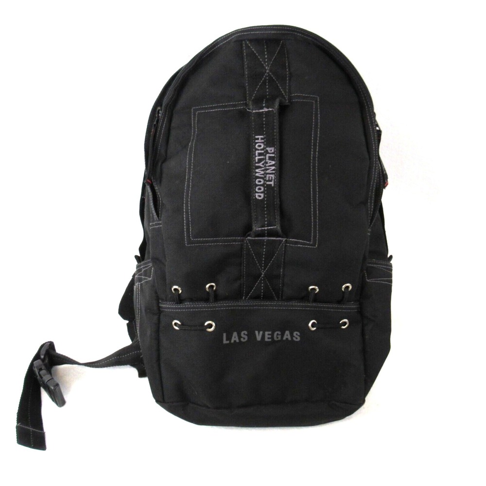 VTG Planet Hollywood Las Vegas Large Black Backpack Book Travel Laptop Bag Y2K